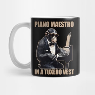 Chimpanzee Chimp Piano Maestro In A Tuxedo Vest Funny Mug